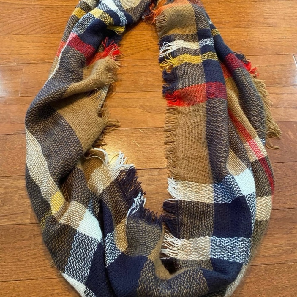 Colorful Plaid Infinity Scarf - Picture 3 of 4